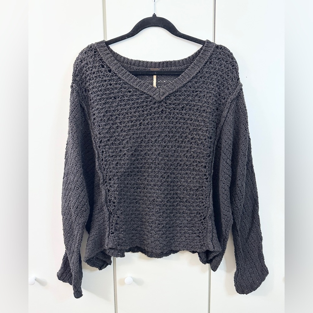 Free People Crashing Waves Pullover Sweater - Cocoa - M - Picture 7 of 9